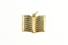 Load image into Gallery viewer, 14K 3D Etched Book Literature Writer Library Charm/Pendant Yellow Gold
