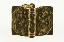 Load image into Gallery viewer, 14K 3D Etched Book Literature Writer Library Charm/Pendant Yellow Gold
