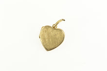 Load image into Gallery viewer, 14K Heart Crosshatch Textured Retro Locket Charm/Pendant Yellow Gold