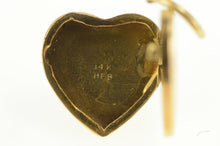 Load image into Gallery viewer, 14K Heart Crosshatch Textured Retro Locket Charm/Pendant Yellow Gold