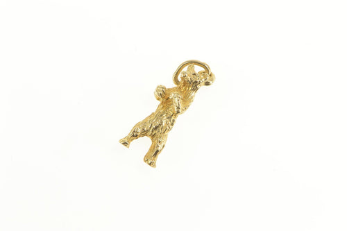 14K 3D Grizzly Bear Smokey Mountain Animal Charm/Pendant Yellow Gold