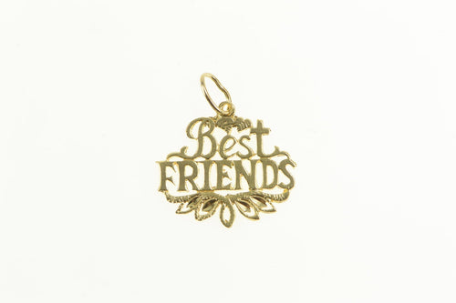 14K Best Friends Friendship Bond Word Charm/Pendant Yellow Gold