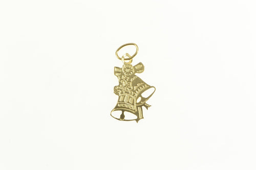 14K Wedding Bell Romantic Marriage Symbol Charm/Pendant Yellow Gold
