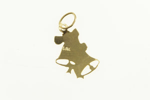 14K Wedding Bell Romantic Marriage Symbol Charm/Pendant Yellow Gold