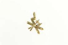 Load image into Gallery viewer, 14K 3D Crossed Skis Skier Winter Sport Charm/Pendant Yellow Gold