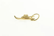 Load image into Gallery viewer, 14K 3D Crossed Skis Skier Winter Sport Charm/Pendant Yellow Gold