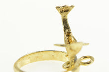 Load image into Gallery viewer, 14K 3D Dolphin Jumping Through Ring Circle Pendant Yellow Gold