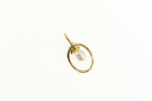 Load image into Gallery viewer, 14K Retro Pearl Diamond Accent Oval Statement Pendant Yellow Gold