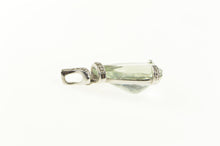Load image into Gallery viewer, 10K Pear Prasiolite Diamond Accent Statement Pendant White Gold