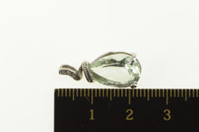 Load image into Gallery viewer, 10K Pear Prasiolite Diamond Accent Statement Pendant White Gold