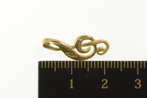 14K Diamond Cut Treble Clef Music Symbol Charm/Pendant Yellow Gold