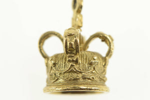 9K 3D Ornate Crown Jewels Tiara Royalty Queen Charm/Pendant Yellow Gold