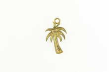 Load image into Gallery viewer, 14K Green Enamel Palm Tree Tropical Motif Charm/Pendant Yellow Gold