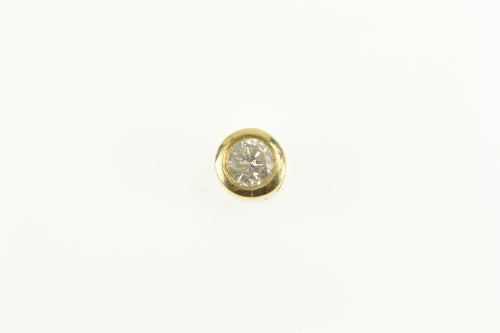 14K 0.25 Ct Diamond Solitaire Round Simple Pendant Yellow Gold