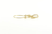 Load image into Gallery viewer, 14K Checkered Pattern Butterfly Charm Holder Loop Pendant Yellow Gold