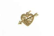 Load image into Gallery viewer, 14K Diamond Cut Heart Love Cupid Valentine Charm/Pendant Yellow Gold