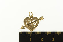 Load image into Gallery viewer, 14K Diamond Cut Heart Love Cupid Valentine Charm/Pendant Yellow Gold