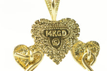 Load image into Gallery viewer, 14K Diamond Cut Heart Love Symbol Charm Holder Pendant Yellow Gold