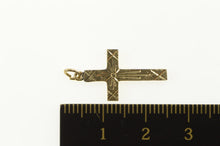 Load image into Gallery viewer, 10K Diamond Cut Retro Cross Christian Faith Charm/Pendant Yellow Gold