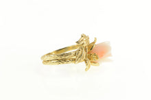 Load image into Gallery viewer, 14K 1960&#39;s Carved Coral Rose Vine Bridal Set Ring Yellow Gold