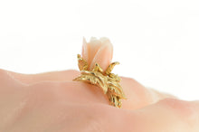 Load image into Gallery viewer, 14K 1960&#39;s Carved Coral Rose Vine Bridal Set Ring Yellow Gold