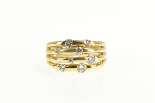 14K 0.68 Ctw Diamond Tiered Layered Statement Ring Yellow Gold