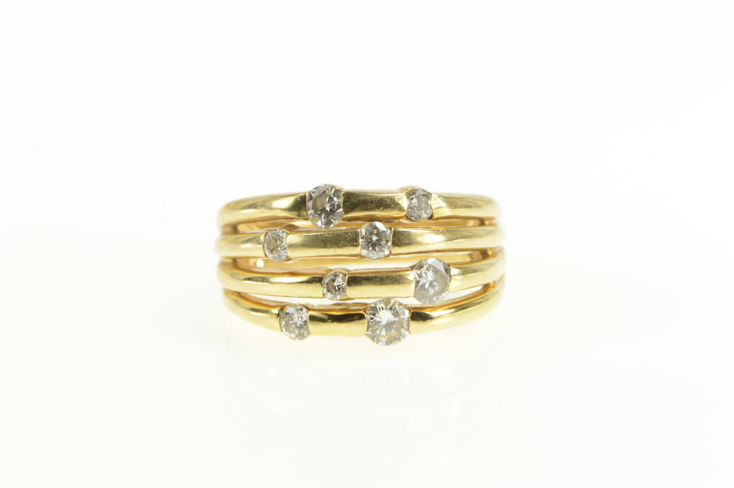 14K 0.68 Ctw Diamond Tiered Layered Statement Ring Yellow Gold