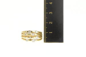 14K 0.68 Ctw Diamond Tiered Layered Statement Ring Yellow Gold