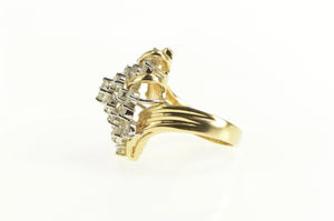 14K 2.28 Ctw 1960's Diamond Cluster Statement Ring Yellow Gold