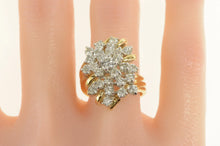 Load image into Gallery viewer, 14K 2.28 Ctw 1960&#39;s Diamond Cluster Statement Ring Yellow Gold