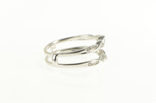 Load image into Gallery viewer, 14K Diamond Twist Design Wedding Guard Band Ring White Gold