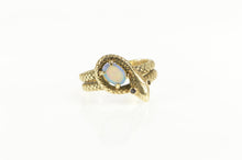 Load image into Gallery viewer, 10K Ornate Natural Opal Snake Serpent Wrap Ring Yellow Gold