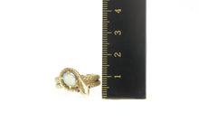 Load image into Gallery viewer, 10K Ornate Natural Opal Snake Serpent Wrap Ring Yellow Gold