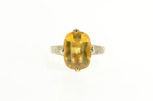 Load image into Gallery viewer, 14K Pear Citrine Diamond Pave Cocktail Ring Yellow Gold