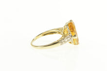 Load image into Gallery viewer, 14K Pear Citrine Diamond Pave Cocktail Ring Yellow Gold