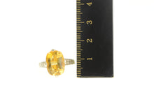 Load image into Gallery viewer, 14K Pear Citrine Diamond Pave Cocktail Ring Yellow Gold
