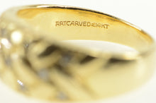 Load image into Gallery viewer, 14K Diamond Inset Woven Braid Design Statement Ring Yellow Gold