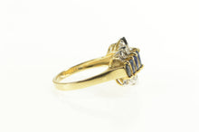 Load image into Gallery viewer, 14K Marquise Sapphire Diamond Ornate Statement Ring Yellow Gold