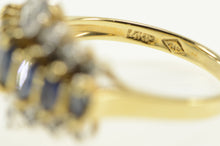 Load image into Gallery viewer, 14K Marquise Sapphire Diamond Ornate Statement Ring Yellow Gold
