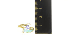 Load image into Gallery viewer, 14K Tanzanite Black Opal Diamond Geometric Ring Yellow Gold