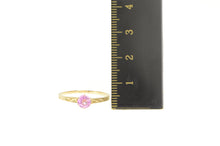 Load image into Gallery viewer, 14K Art Deco Pink Sapphire Etched Statement Ring Yellow Gold