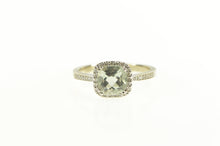 Load image into Gallery viewer, 14K Cushion Aquamarine Diamond Halo Engagement Ring Yellow Gold