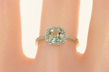 Load image into Gallery viewer, 14K Cushion Aquamarine Diamond Halo Engagement Ring Yellow Gold