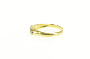 14K 1930's Diamond 0.21 Ctw Classic Wedding Band Ring Yellow Gold