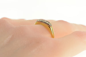14K 1930's Diamond 0.21 Ctw Classic Wedding Band Ring Yellow Gold