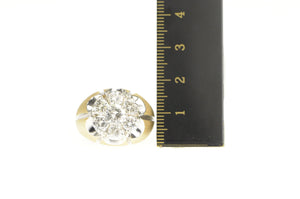 14K 3.00 Ctw Retro Ornate Diamond Cluster Ring Yellow Gold