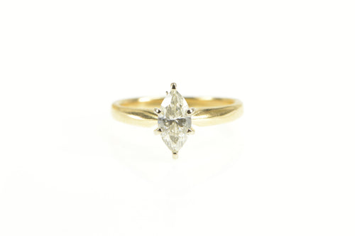 14K 0.70 Marquise Diamond Solitaire Engagement Ring Yellow Gold