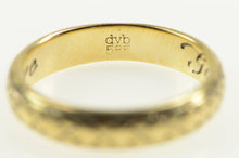 Load image into Gallery viewer, 14K Victorian Etched Lattice Pattern Wedding Band Ring Yellow Gold