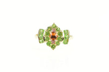 Load image into Gallery viewer, 14K Marquise Citrine Chrome Diopside Halo Ring Yellow Gold