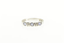Load image into Gallery viewer, 14K Tanzanite Diamond Accent Classic Wedding Band Ring White Gold